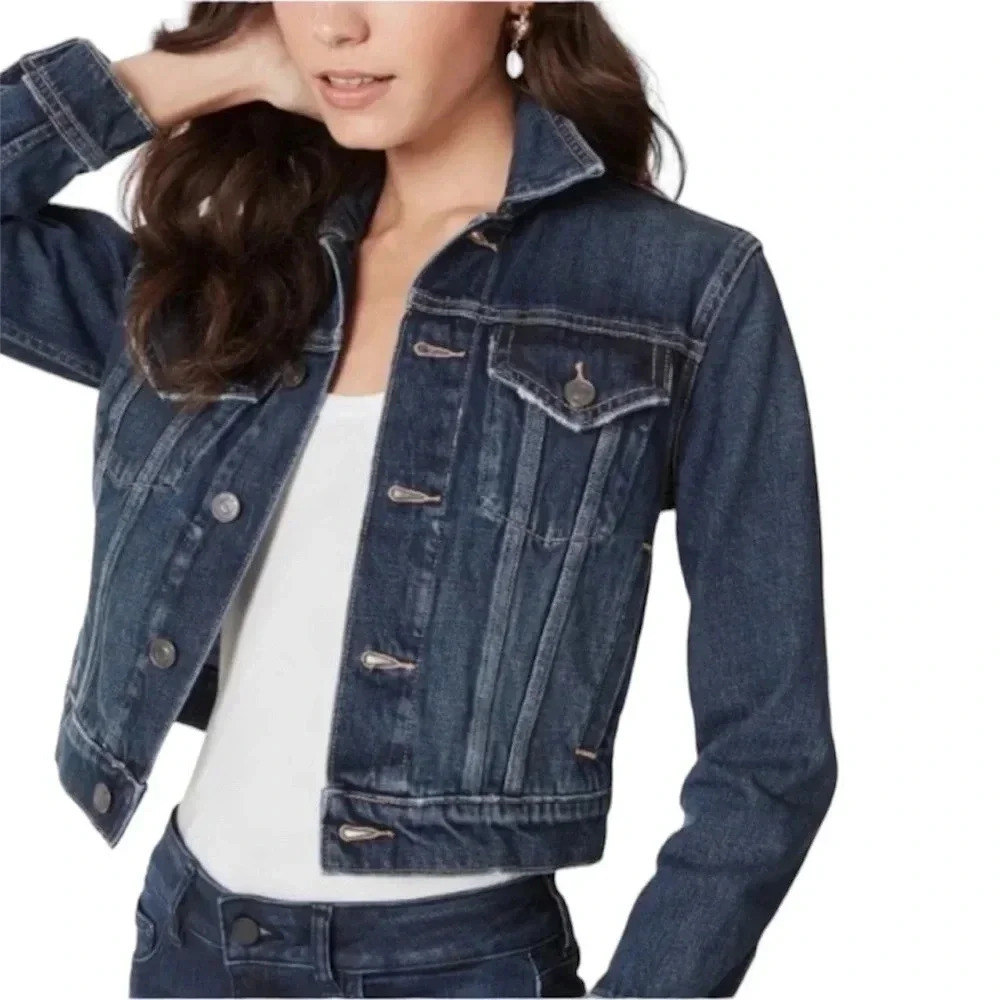 NWT Current/ Elliot " The Baby Trucker" Denim Cropped Jacket Size 1, Small